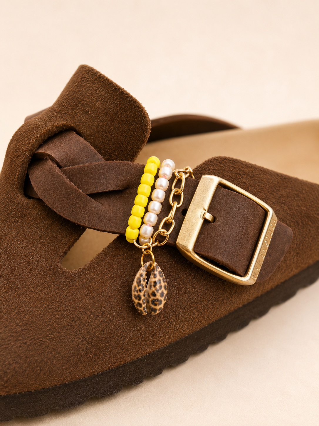 Sieraden set birkenstock geel panter