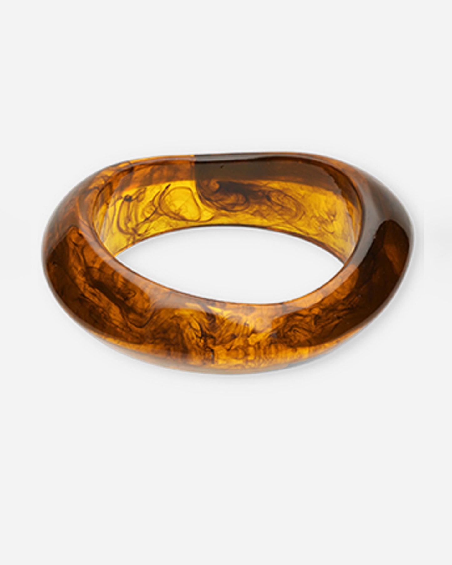 Resin armband marmerlook bruin