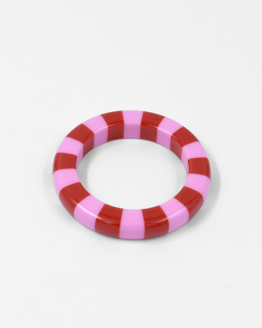 Resin armband geblokt roze