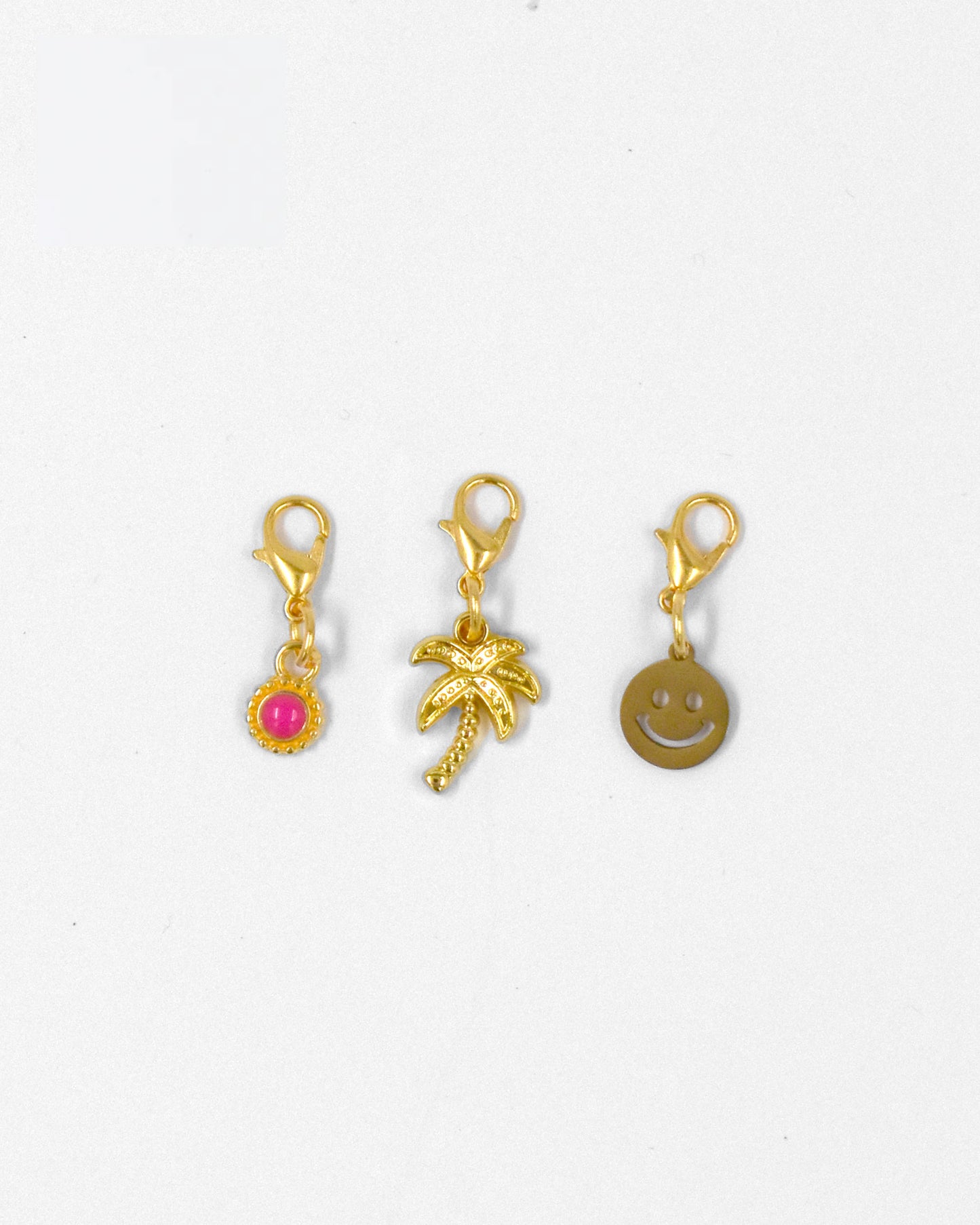 Bedel set goud - Roze Palm Smiley