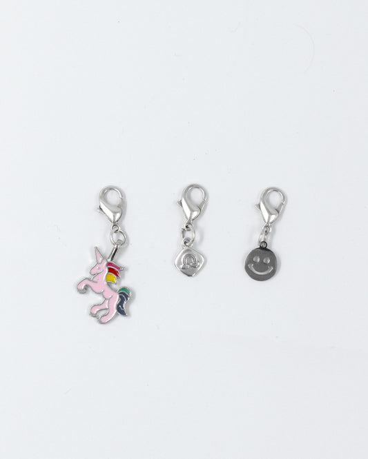 Bedel set zilver - Eenhoorn Regenboog Smiley