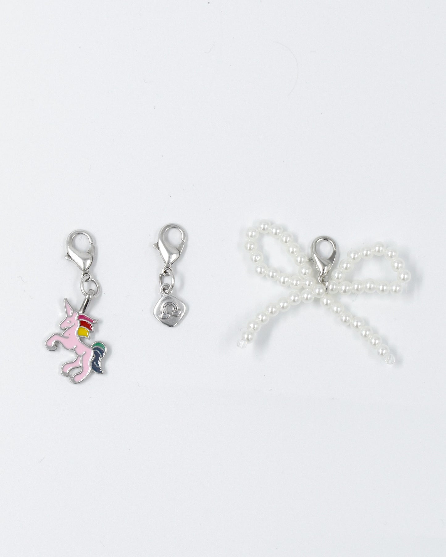 Bedel set zilver - Eenhoorn Regenboog Strik