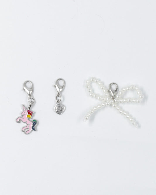 Bedel set zilver - Eenhoorn Regenboog Strik