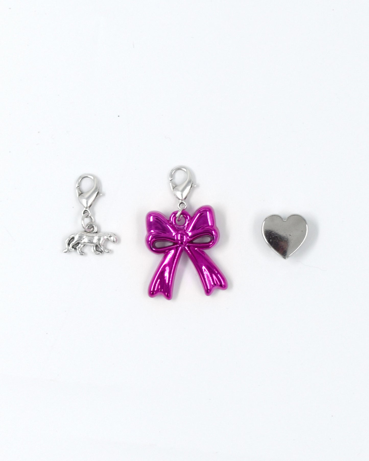 Bedel set zilver - Panter Strik Roze Hartje