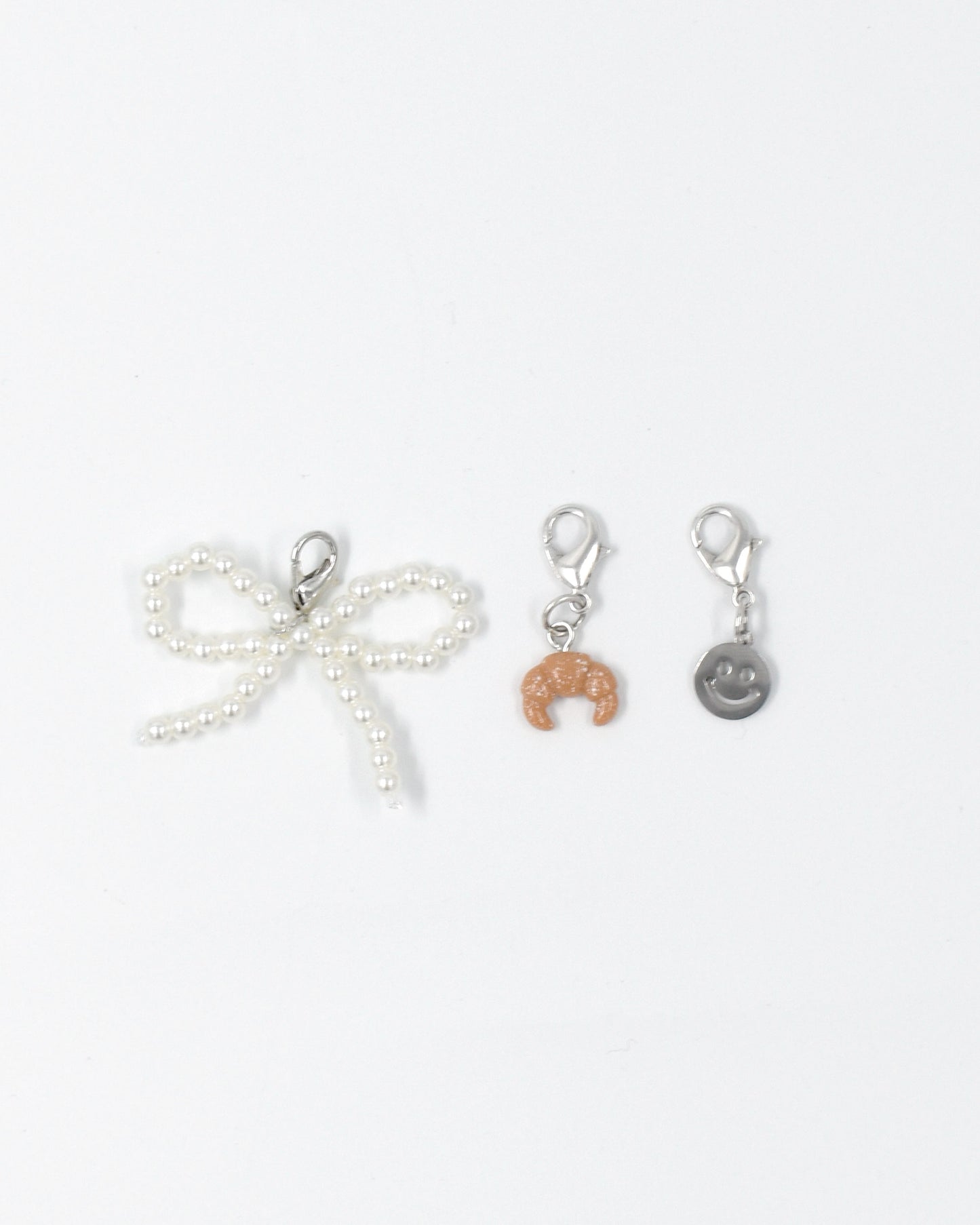 Bedel set zilver - Strik wit Croissant Smiley