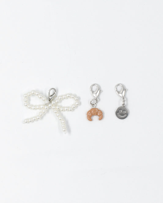 Bedel set zilver - Strik wit Croissant Smiley