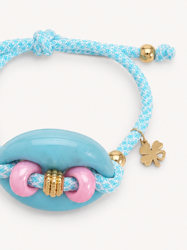 Ibiza Veter Armband Blauw handmade