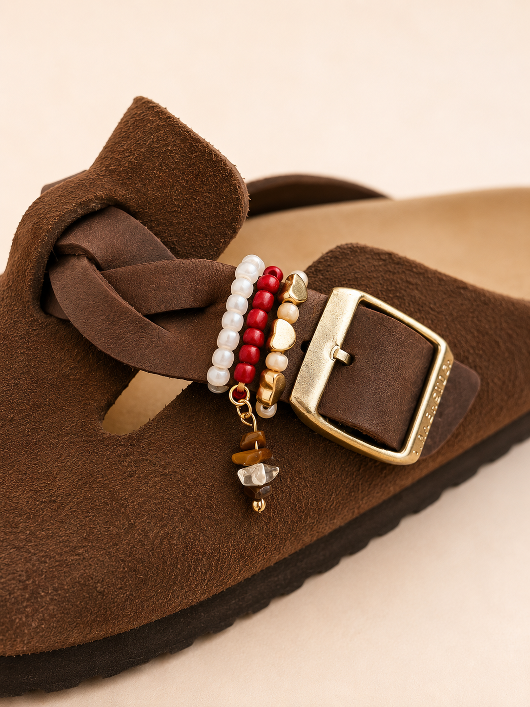 Sieraden set birkenstock steentjes