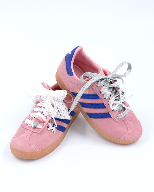 Set veters en bedels - Glitter zilver kant