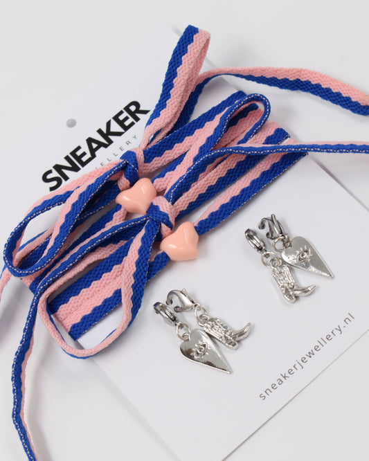 Veters & Bedelset Blauw Roze