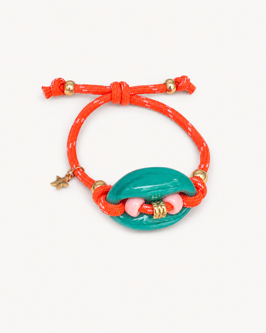 Ibiza Veter Armband Oranje handmade