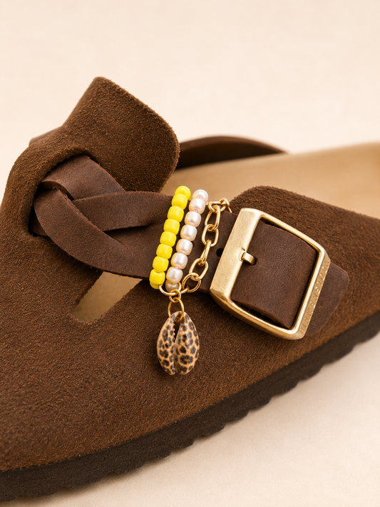 Sieraden set birkenstock geel panter
