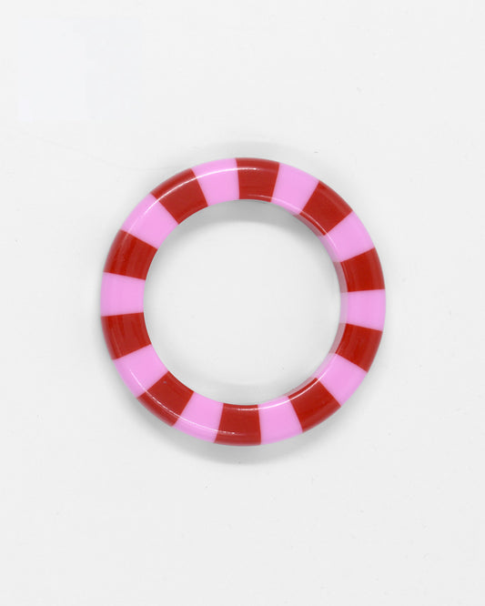 Resin armband geblokt roze