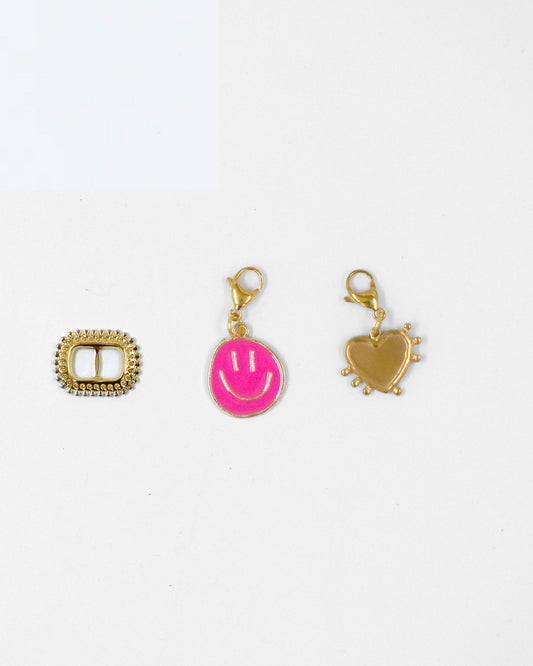 Bedel set goud - Ring Smile Roze Hart