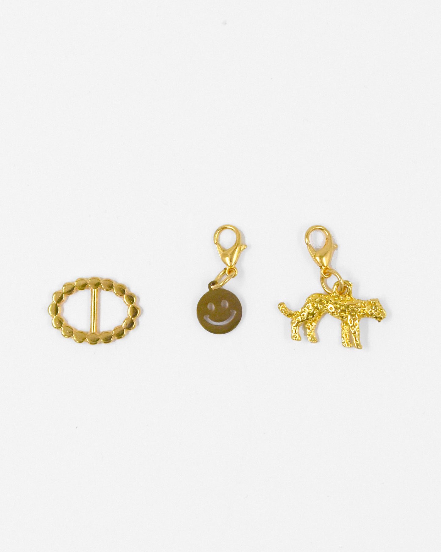 Bedel set goud - Ring Smiley Panter