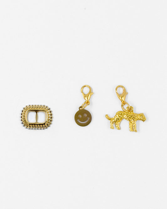 Bedel set goud - Ring Smiley Panter