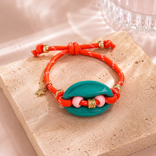 Ibiza Veter Armband Oranje handmade