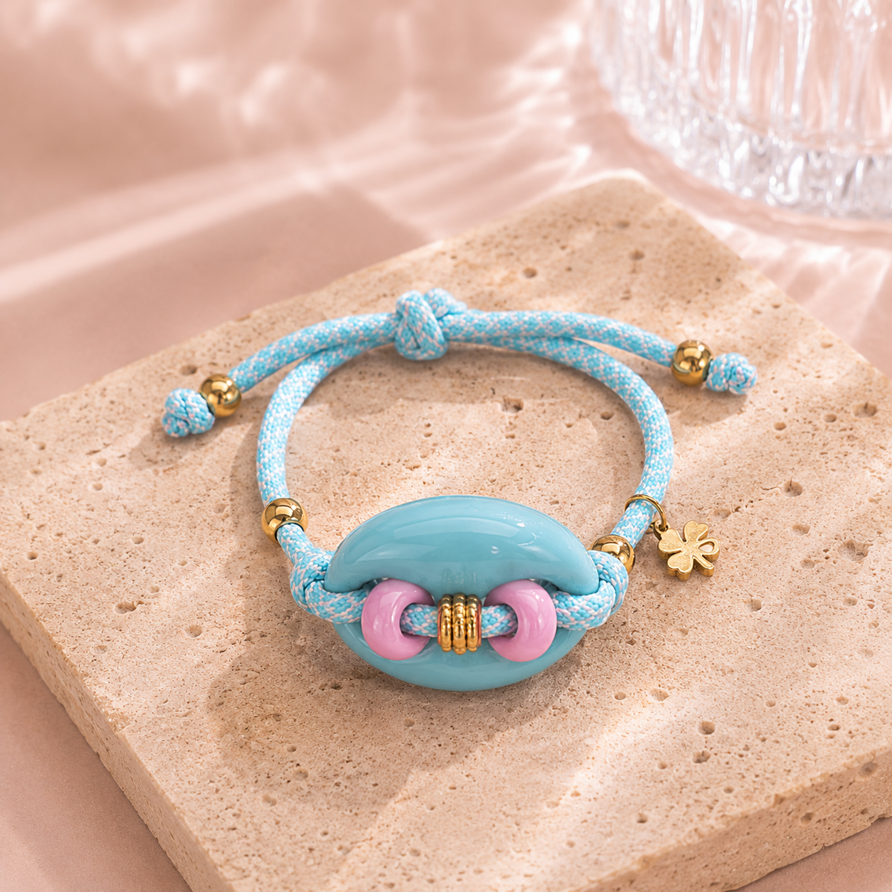 Ibiza Veter Armband Blauw handmade
