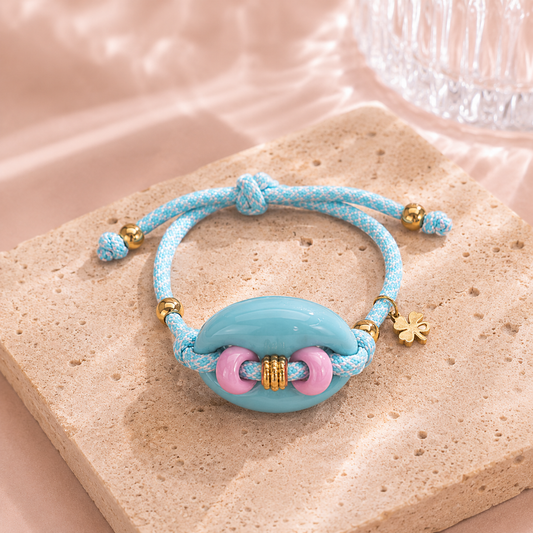 Ibiza Veter Armband Blauw handmade