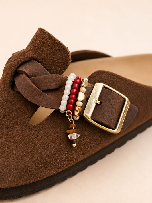 Sieraden set birkenstock steentjes