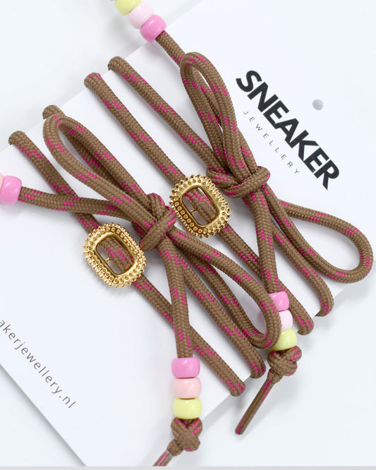 Veters & Bedelset Retro Bruin Roze